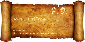 Honti Dániel névjegykártya